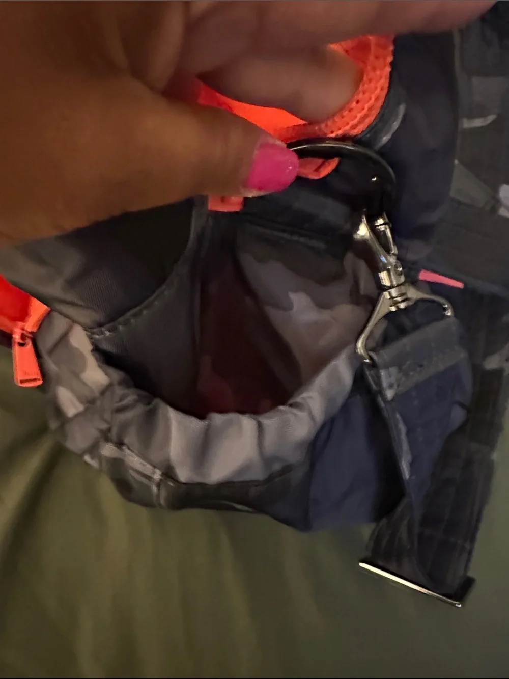 LUG Propeller- Quilted Camouflage Tote with Coral Zippers